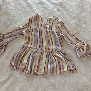 Francesca’s Bell Sleeve Peplum  striped top.